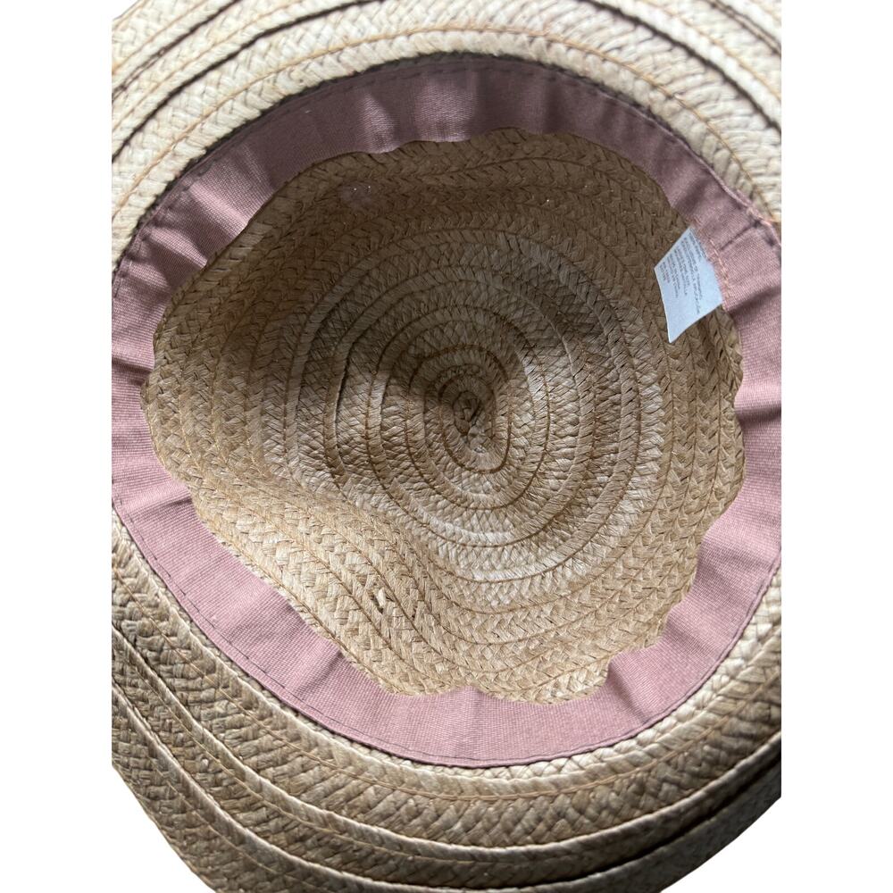 👒 Women One Size Natural Paper Straw Sun Hat Boho Beach Cottagecore Festival - Picture 4 of 5